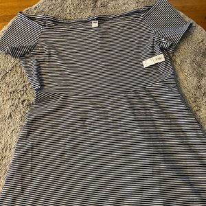 Blue and white dress